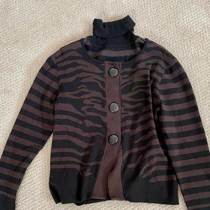 Michael Simon Animal Stripe Sweater Set